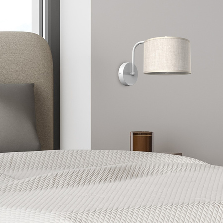 Lampa Ścienna Kinkiet LINO Biała Lniana 1xE27 Milagro