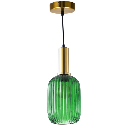 Lampa Sufitowa Wisząca Zwis Dekoracyjna E27 Zielony Złota Suffolk Sanico Goldlux
