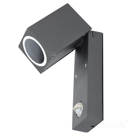 Lampa Ogrodowa Kinkiet Elewacyjny Zewnętrzny GU10 z Czujnikiem Ruchu IP44 Szara Quazar Kobi