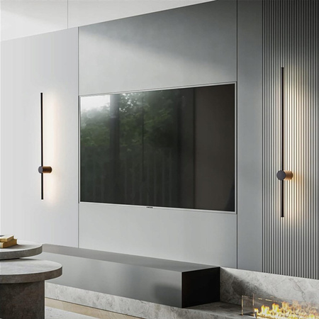 Kinkiet LED CATRINA lampa ścienna CZARNA Metal 17W 120cm styl nowoczesny