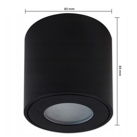 Oprawa Natynkowa Tuba GU10 Okrągła Czarna 84mm IP54 Nowoczesna