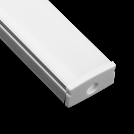 Profil Aluminiowy do LED KM36 Srebrny Natynkowy 2m + Przesłona mleczna + Zaślepki