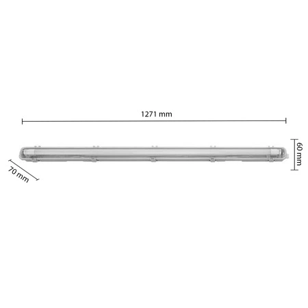 Oprawa Lampa Hermetyczna Pyłoszczelna T8 IP65 Przezroczysta 120cm Masterled