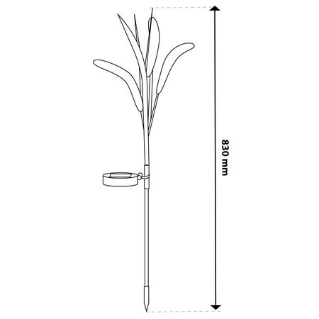 Lampa Solarna Ogrodowa LED Wbijana Zewnętrzna Dekoracyjna Trawa 3000K IP44