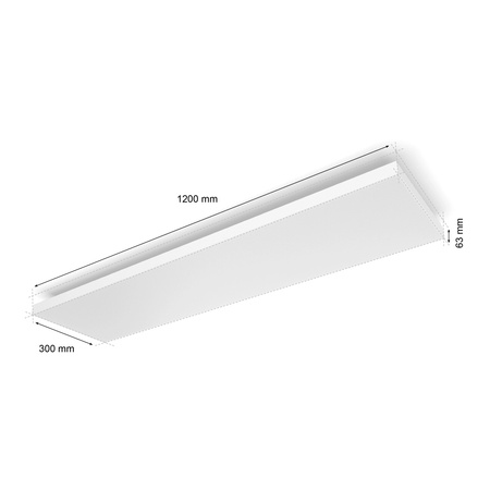Panel LED Lampa Sufitowa Natynkowa 120x30 cm 67W 4800lm IP20 White and Color Ambiance RGB + TW Biała Inteligentna SMART Zigbee Bluetooth Datura Philips HUE