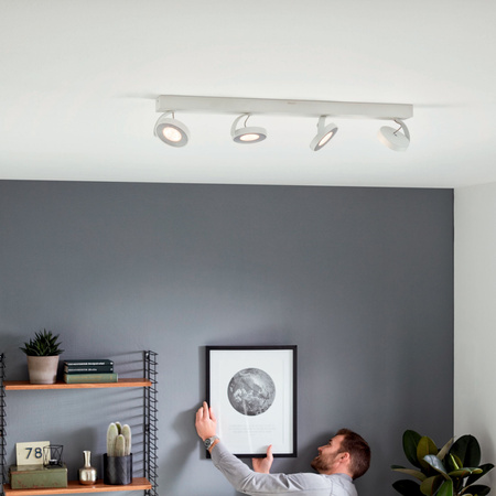 Lampa Sufitowa Reflektor LED 18W 2000lm 2200-2700K Ściemnialna WarmGlow Biała Clockwork Philips