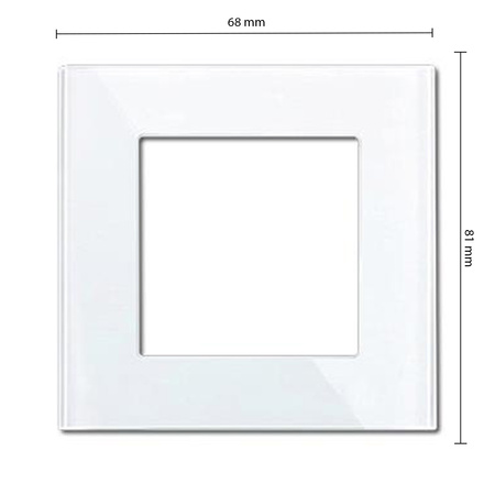 Ramka SZKLANA do gniazda biała pojedyncza