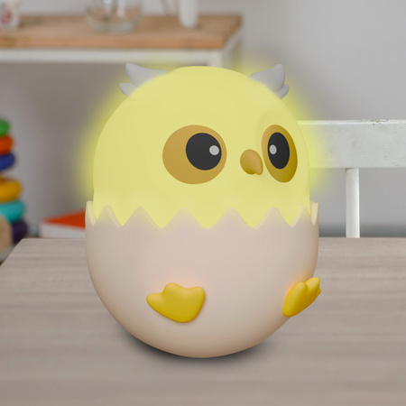 Lampka Dekoracyjna LED 1W 3000K RGBW Beżowy Różowa Ściemnialna Sówka Sanico Goldlux