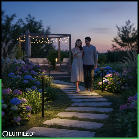 Lampa Ogrodowa Zewnętrzna Słupek Stojący CCT LED 12W 3000-6500K IP65 CORTUS LUMILED