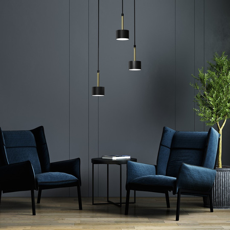 Lampa Wisząca Sufitowa ARENA Czarna Złota 3xGX53 Milagro