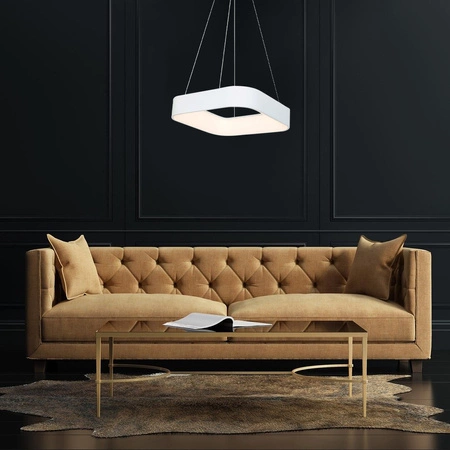 Lampa wisząca ASTRO 24W LED Kwadratowy Klosz Biała ML569 Metal + Akryl