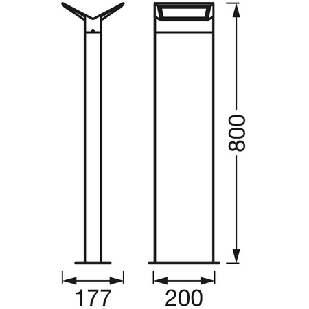 Lampa Ogrodowa Zewnętrzna Stojąca Słupek 9.5W 580lm 3000K IP44 Szary Endura Ledvance