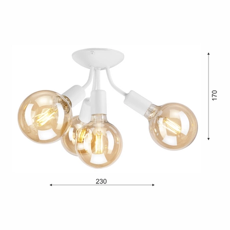 Lampa Sufitowa VIGGO 4xE27 Biała LM-4.122 Lamkur