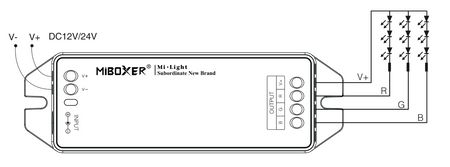 Kontroler Sterownik taśm LED RGB 12/24V 12A Mi-Light Wi-Fi - FUT037M