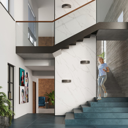 Lampa Ścienna Kinkiet E27 Półokrągła Czarna Nowoczesna Atena Sollux