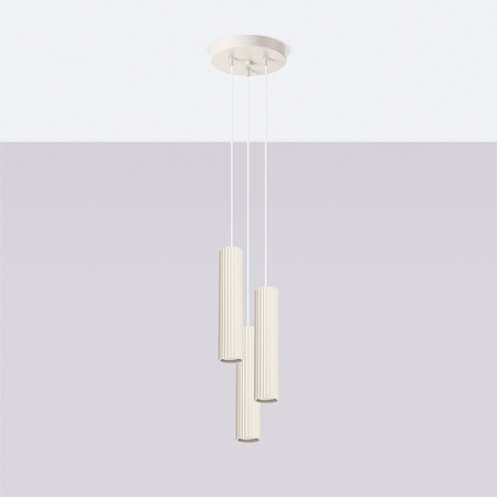 Lampa Wisząca Sufitowa Zwis Tuba Spot 3x GU10 Beżowa Karbon Deep Space SL.1595 Sollux