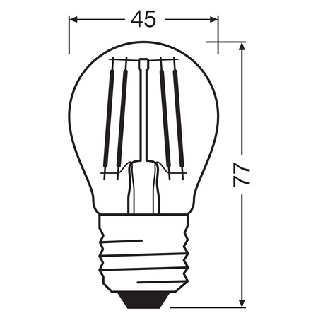 Żarówka LED P45 Kulka E27 3.4W = 40W 470lm 4000K Neutralna CRI90 300° Filament Ściemnialna SUPERSTAR PLUS CLASSIC Osram