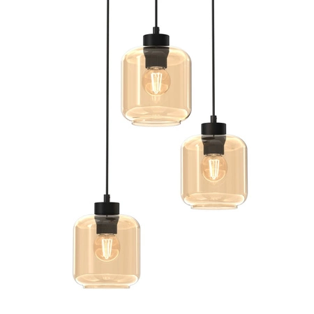 Lampa Wisząca Sufitowa SOMBRA Bursztynowa 3xE27 Milagro