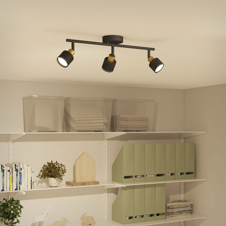 Lampa Sufitowa Reflektor 3x GU10 Czarna-Miedziana Niall Philips