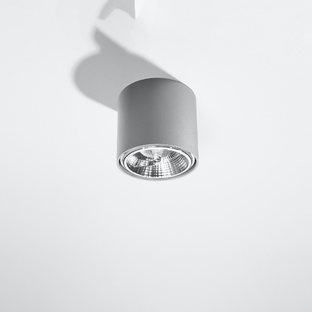 Lampa Sufitowa Oprawa Natynkowa SPOT TUBA GU10 Cylindryczna Szara Nowoczesna Tiube Sollux