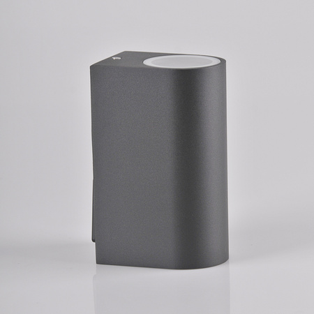 Kinkiet ogrodowy zewnętrzny góra dół na LED 2x GU10 BOSTON GOLDLUX (Polux) ALUMINIUM SZARY owalny