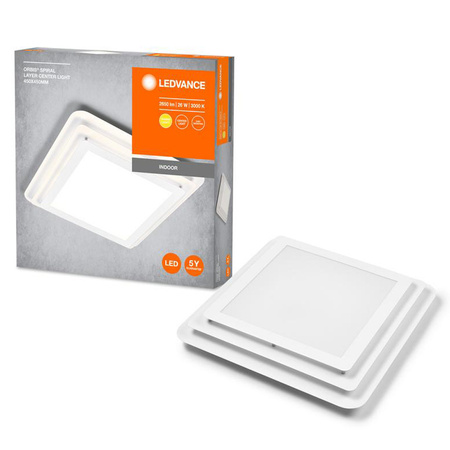 Lampa Sufitowa Plafon LED Oprawa Oświetleniowa 38W 45cm Ozdobna Kwadratowa Biała LEDVANCE