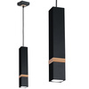 Lampa wisząca w stylu skandynawskim loft czarna MiLAGRO VIDAR 1x GU10 Metal + drewno