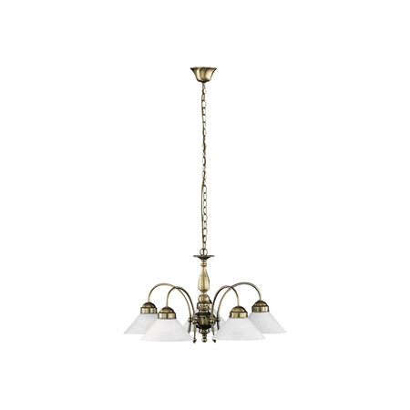 Lampa Sufitowa Wisząca Żyrandol 5x E27 Brązowy Klasyczny Marian 2705 Rabalux