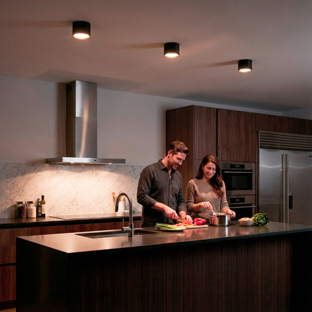 Oprawa HALOGENOWA Natynkowa SUNLA Tuba Gx53 LED Spot Kinkiet Sufitowa Walec Czarno - Złoty LUMILED