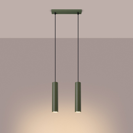 Lampa Wisząca Sufitowa Zwis Tuba Spot 2x GU10 Oliwkowa Lagos Ocean Green SL.1485 Sollux