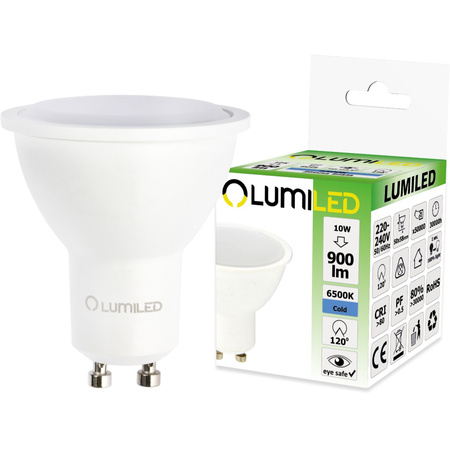 Oprawa Natynkowa HALOGENOWA Aluminiowa Chrom SPOT TUBA 11,5cm + Żarówka LED GU10 10W 6500K Lumiled