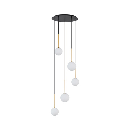Lampa Sufitowa Wisząca 5x G9 Czarny Biały Klasyczna KARO 10303 Nowodvorski