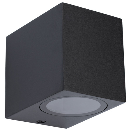 Kinkiet Ogrodowy Elewacyjny Lampa Zewnętrzna GU10 ALLIUM Czarna Kwadrat LUMILED