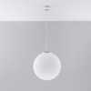 Lampa Sufitowa Wisząca Zwis Kula E27 Kulista Biała Chrom Minimalistyczna Ugo Sollux
