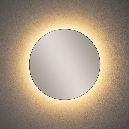 Kinkiet Ścienny Lampa Natynkowa LED 10W 60lm 3000K Ciepła Srebrna Nowoczesna RING MIRROR LED M 10277 Nowodvorski