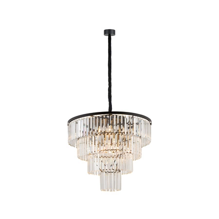 Lampa Sufitowa Żyrandol 12x E14 Czarna Glamour CRISTAL L 7614 Nowodvorski