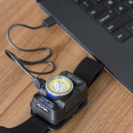 Latarka Czołowa LED Akumulatorowa z czujnikiem ruchu XTE 5W + COB 10W VA0025 VAYOX