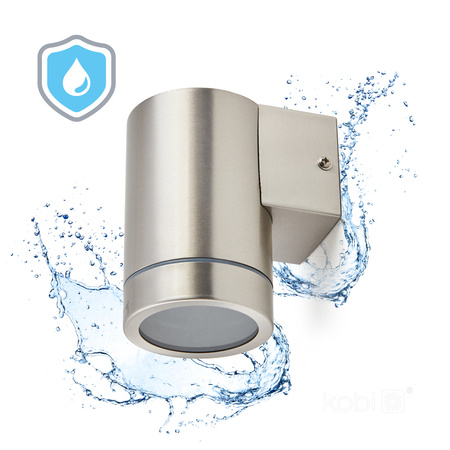 Lampa Ogrodowa Kinkiet Elewacyjny Zewnętrzny GU10 IP44 Chrom Quazar Kobi