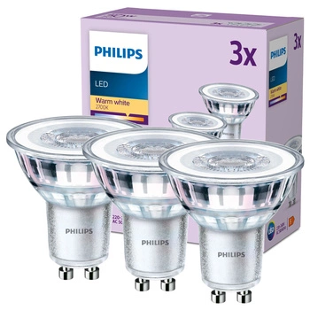 3x Żarówka LED GU10 Reflektor PAR16 4.6W = 50W 355lm 2700K Ciepła 36° EC Multipack Philips
