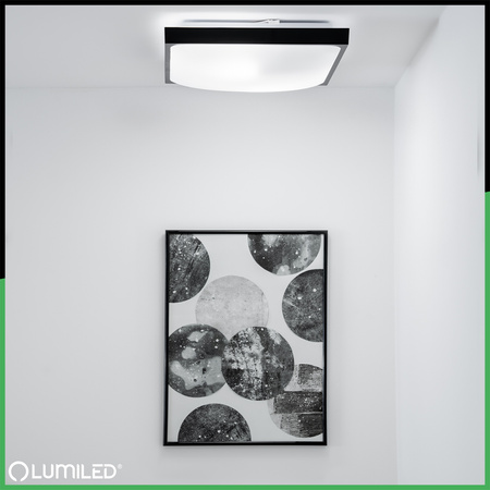 Plafon LED Lampa Sufitowa Natynkowa 2x E27 DUALIO Kwadratowy IP44 30cm LUMILED