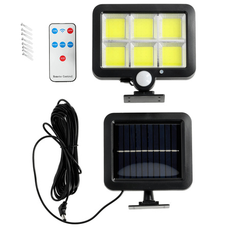 Naświetlacz LED Solarny Zewnętrzny Ogrodowy 2W lm 6000K Zimny z Czujnikiem Ruchu i Zmierzchu IP44 Czarny Prism Kobi