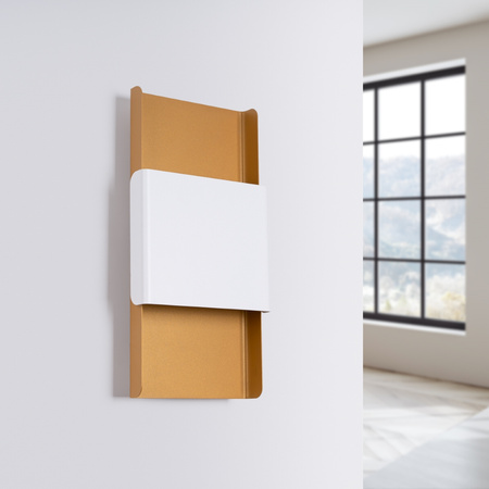 Lampa Ścienna Kinkiet 2x G9 Prostokątna Złota BIała Nowoczesna Durlin Sollux