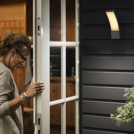 Kinkiet Ogrodowy Lampa Elewacyjna Zewnętrzna LED 12W 1100lm 2700K IP44 Antracyt Splay Philips