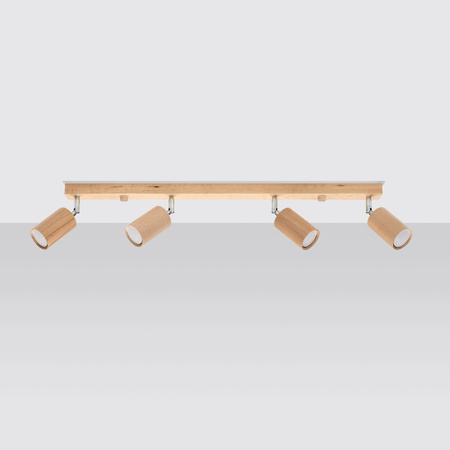 Lampa Sufitowa Oprawa Natynkowa SPOT TUBA Reflektor 4x GU10 Tubularna Brązowa Skandynawska Berg Sollux
