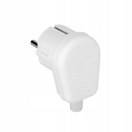 Wtyczka Elektryczna Kątowa Wtyk UNI-SCHUKO z Uziemieniem Rozbieralna Biała ORNO