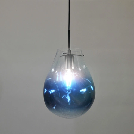 Lampa Sufitowa Wisząca Zwis Dekoracyjna E27 Czarna Niebieski Kimberly Sanico Goldlux