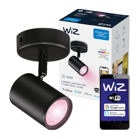 Lampa Sufitowa LED Reflektor SPOT Czarna 5W BIAŁY + RGB SMART WiFi WiZ