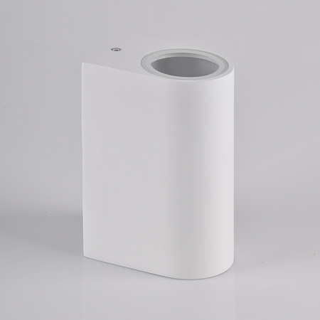 Kinkiet ogrodowy zewnętrzny góra dół na LED 2x GU10 BOSTON GOLDLUX (Polux) ALUMINIUM Biały owalny