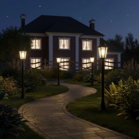 Lampa Ogrodowa Stojąca Latarnia Zewnętrzny 1xE27 Słupek 96cm Grafit