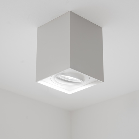 Oprawa Natynkowa HALOGENOWA Spot Tuba Ruchoma GU10 Kwadratowa Biała 115mm AMAT-L LUMILED